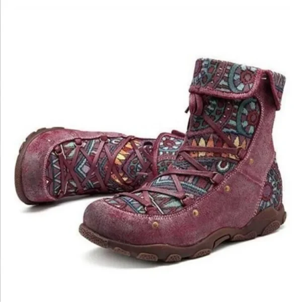 Retro Lace-Up Boots - Image 3